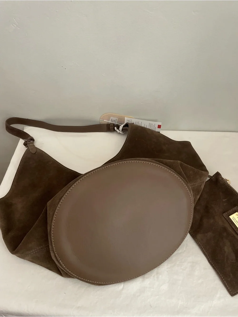 VIOLA CASTELLANI Brown Suede Hobo with Pouch NWT